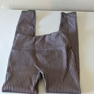 Fabletics Workout Leggings Ribbed Purple/Gray XS